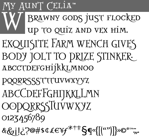 sample showing of My Aunt Celia