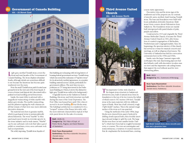 Sample spread from Saskatoon's Stone